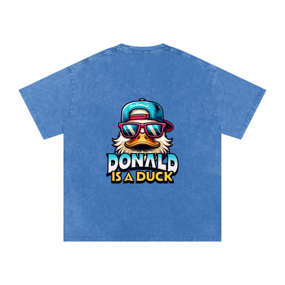 "Donald is a Duck" Snow Washed Oversized Cotton T-Shirt