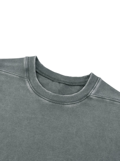 Unisex Mineral Wash Boxy Raw Edge T-Shirt